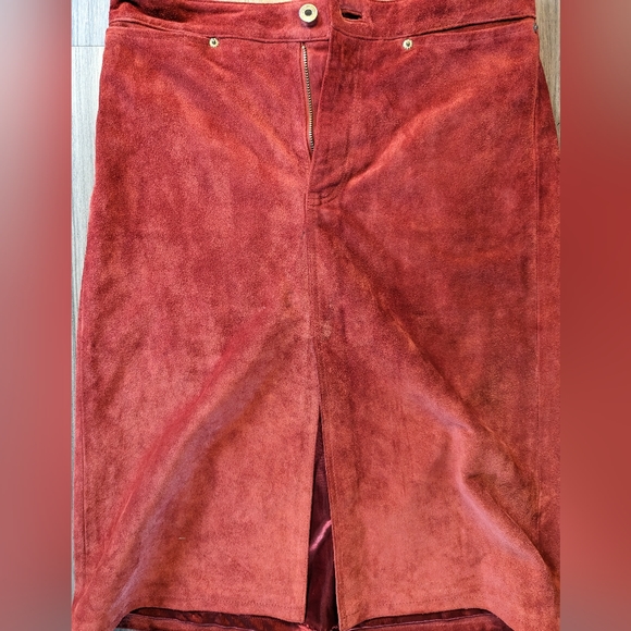 GAP - Red/Orange Skirt- Leather and Polyester - Picture 3 of 7